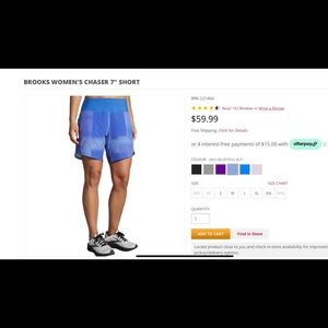 BNWT Blue Brooks Women Chaser 7” Shorts